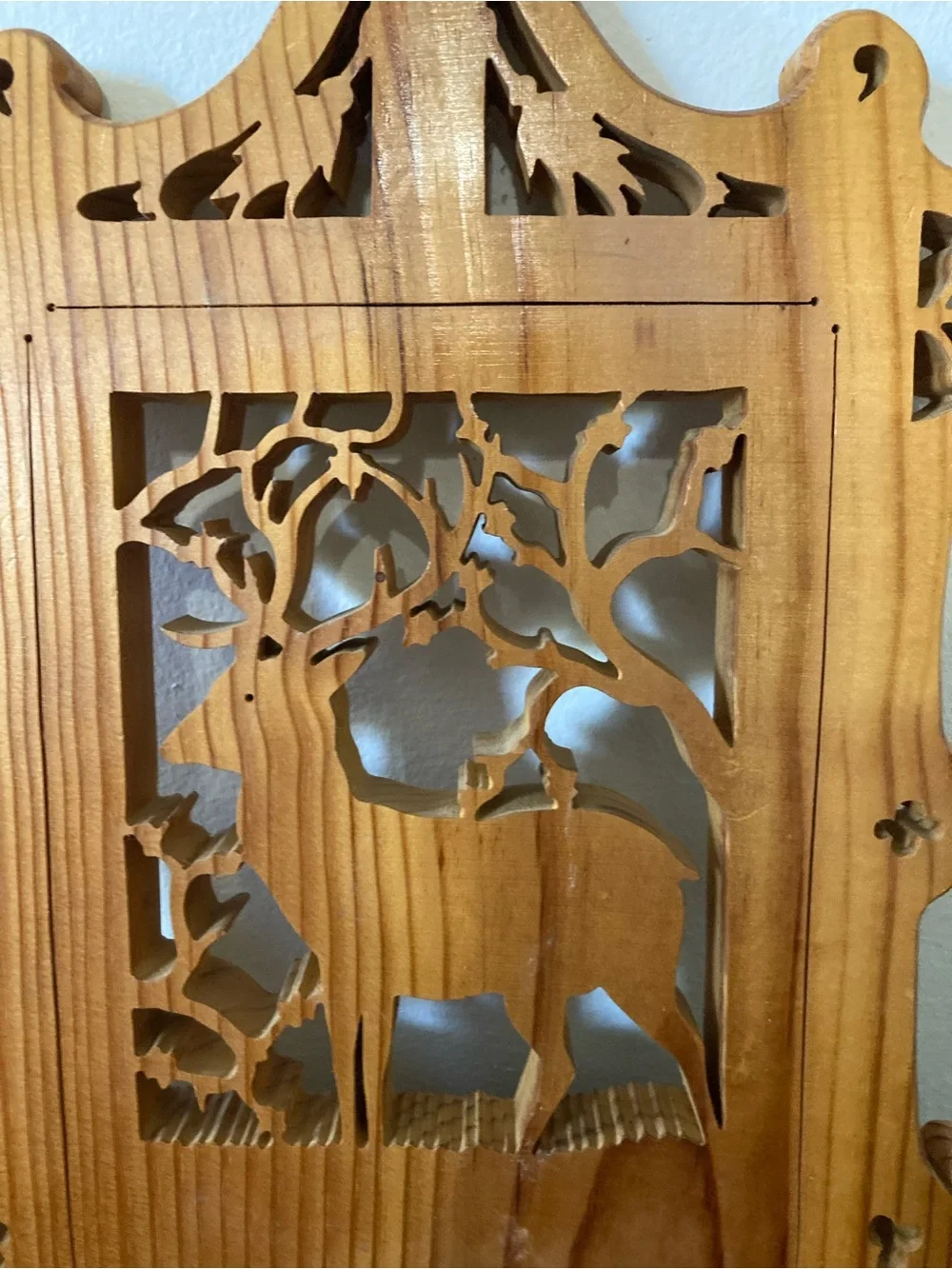 Wooden Deer Buck Wall Art - Natural Brown- Handcrafted